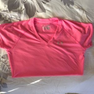 Bright pink dry fit small work out shirt